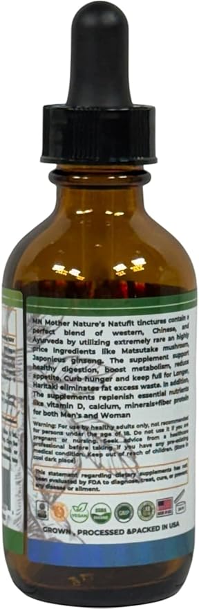 Mother Nature Natufit (Taraxacum) Mushrooms &amp Herbs Liquid Extract - 1000mg - 2 oz - Made in USA