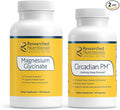 Researched Nutritionals Nighttime Support with Circadian PM and Magnesium Glycinate - 2 Product Bundle with Melatonin Valerian 5-HTP GABA and a Magnesium Supplement
