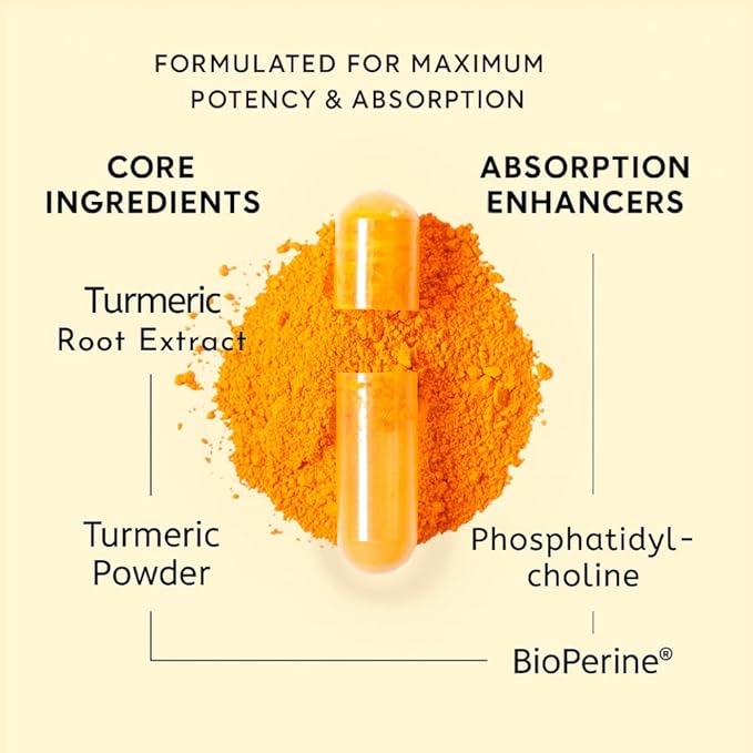 Dr. Colbert MD High Potency Turmeric Curcumin with Bioperine | by Divine Health | Black Pepper for Absorption | Sunflower Phosphatidylcholine | 500mg 95% Curcuminoids | 60 Servings