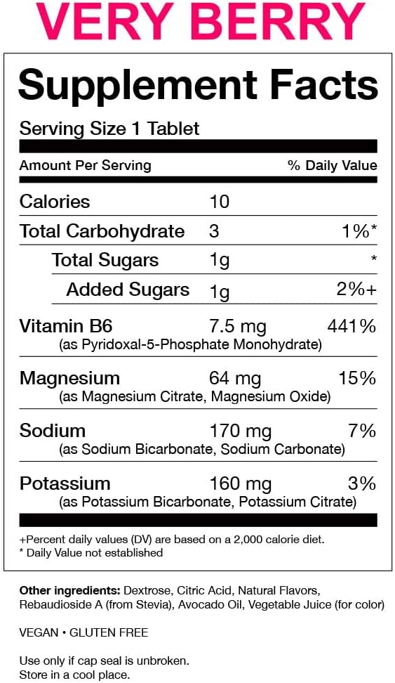 Very Berry All Natural Hydration &amp Kidney Health Supplement to Combat Calcium Oxalate Crystal Formation 80 Tablets