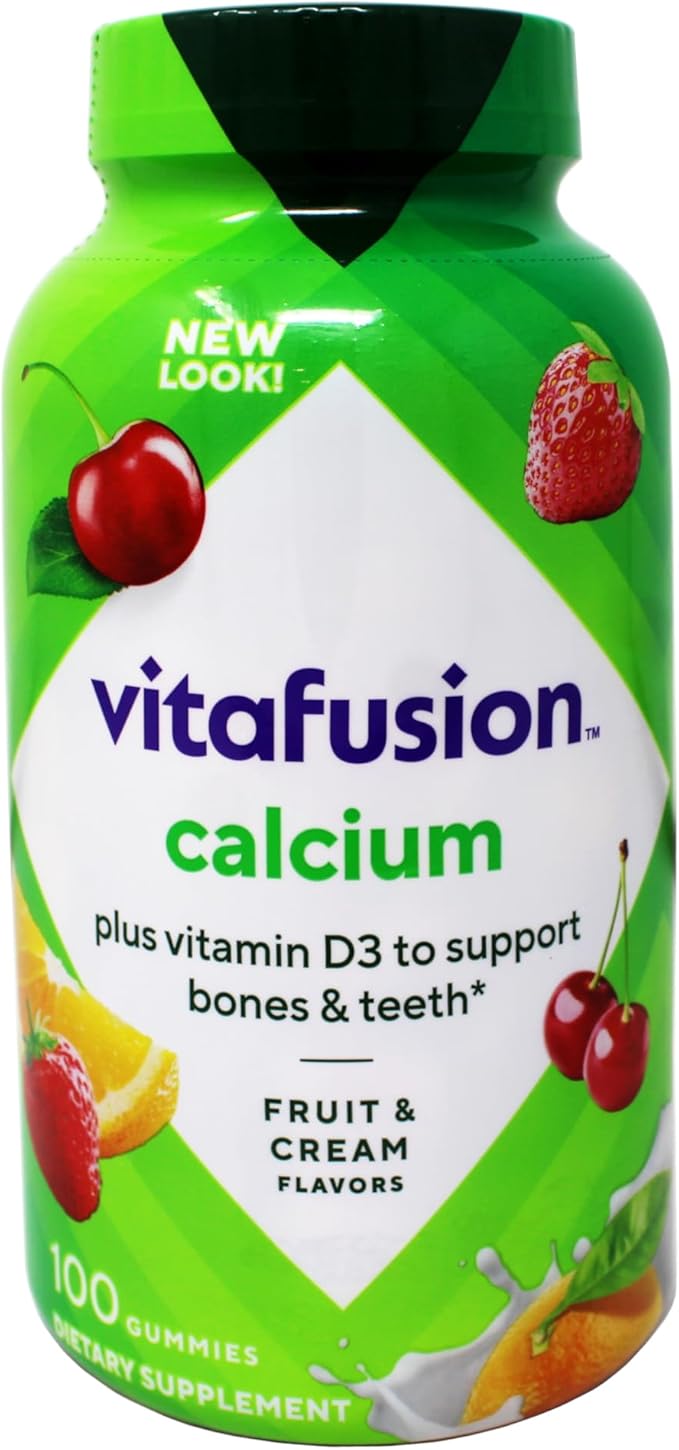 Vitafusion Calcium Gummy JKHyWW Vitamins for Adults 500 mg 100 Count (Pack of 2)