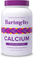 BariMelts Calcium Citrate with Vitamin D3 &amp Magnesium 120 Smooth-Dissolving Tablets (1-Month Supply) Bariatric Calcium Supplements for Women Natural Berry Flavor