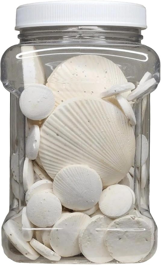 Aquatic Foods Inc. Calcium Feeder Disks for Shrimp Snails Crabs Crayfish Hermit Crabs and All Tropical Fish 90 Count Jar of Small &amp Medium &amp Large Feeder Disks