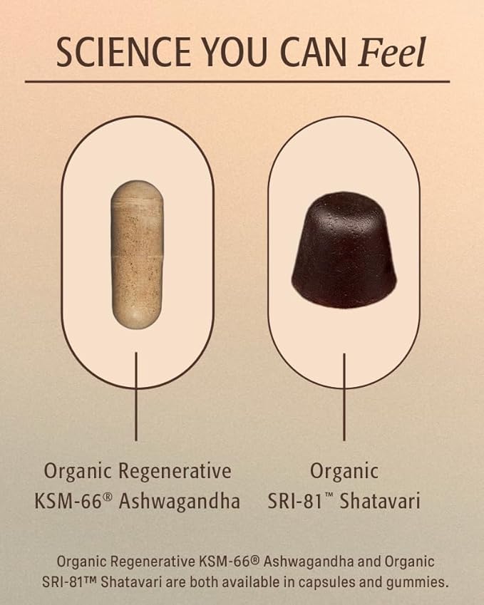 Regenerative Fermented KSM-66 Ashwagandha and SRI-81™ Shatavari Vegan Gummies