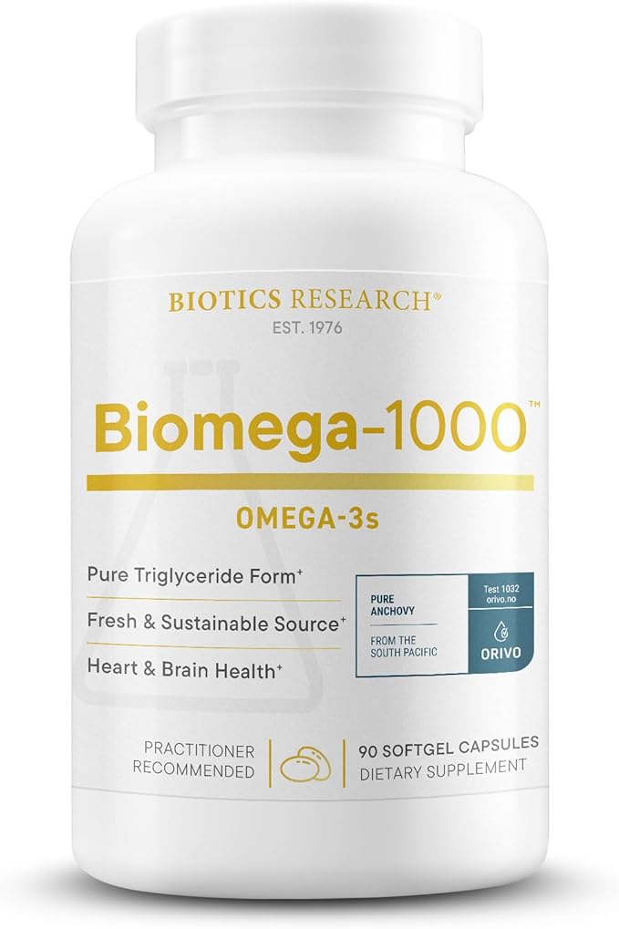 Biotics Research B12-2000™ &amp Biomega-1000™ Omega-3s Fish Oil softgels – High Potency Vitamin B12 B6 Folate &amp EPA/DHA – Energy Heart Brain Methylation &amp Immune Support- 60 Lozenges + 9