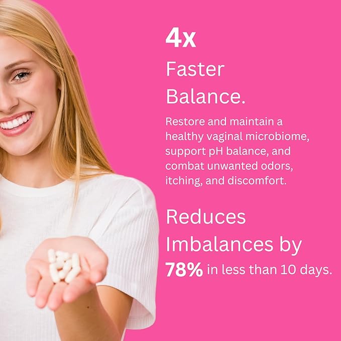 Vaginal Probiotic for Women | 80 Billion CFUs | 3X Stronger Formula with Lactobacillus rhamnosus GR-1 L. reuteri RC-14 Prebiotics Vitamin C &amp D3 | Fast-Acting Odor &amp pH Support | 90 Capsule