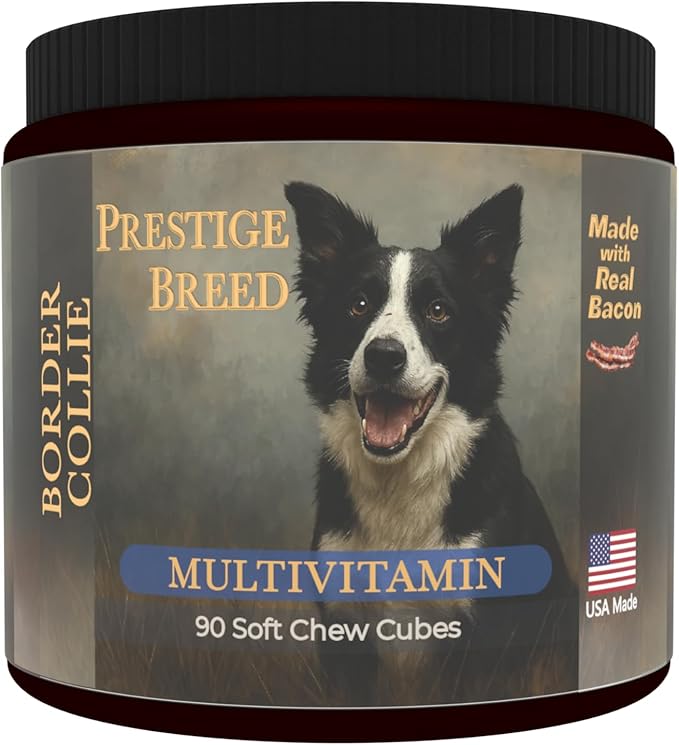 Border Collie Multivitamins 90 Count Made in The USA with Real Bacon