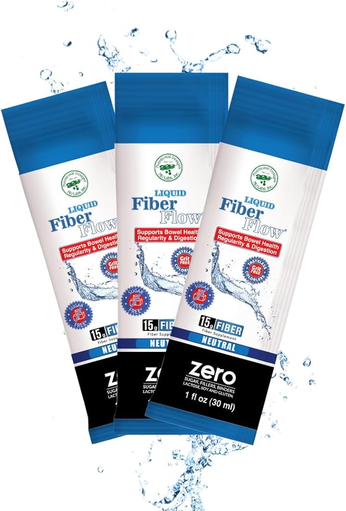 Nutritional Designs Liquid Fiber for Kids - Kids Fiber Supplement Sugar-Free Prebiotic Inulin Fiber Fiber Drink Mix Natural Bowel Regularity Drink for Healthy Intestinal Balance 100 Packets
