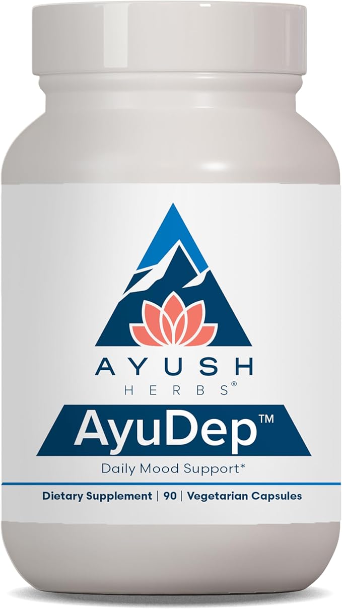 Ayush Herbs AyuDep - Saffron &amp Ashwagandha Supplements Uplifting Formula for Women &amp Men Herbal Support for Adults - 90 Vegetarian Capsules (1 Count)