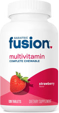 Bariatric Fusion Bariatric Multivitamin with Iron Complete Chewable | Strawberry | Post Bariatric Vitamins for Gastric Bypass and Sleeve Gastrectomy | One Month Supply