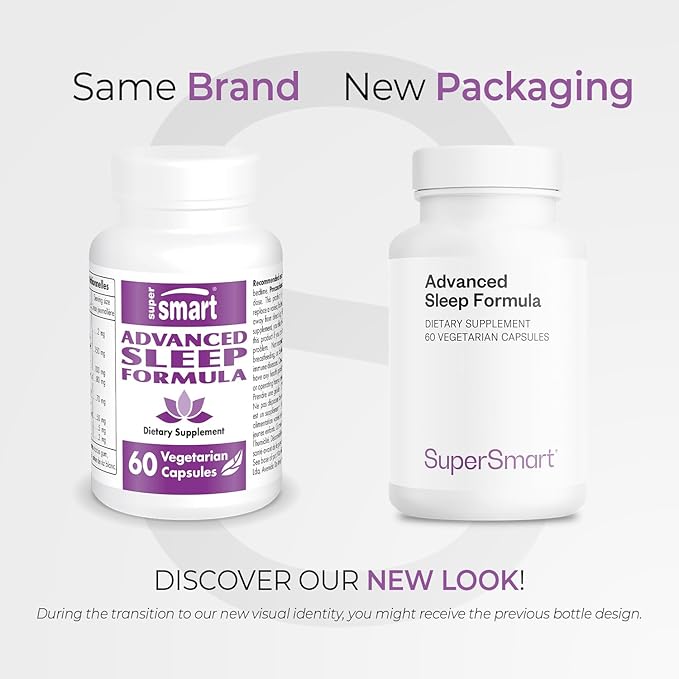 Supersmart - Advanced Sleep Formula (High Strength) - with Melatonin Valerian Root California Poppy Passion Flower Lithium Orotate | Non-GMO &amp Gluten Free - 60 Vegetarian Capsules