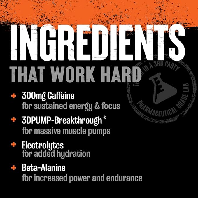 Animal Primal Muscle Hydration + Preworkout Powder – Contains Beta Alanine 3DPump Caffeine &amp Electrolytes – Improves Energy Focus Endurance &amp Absorption – New Dragon Berry Flavor 16.9 oz