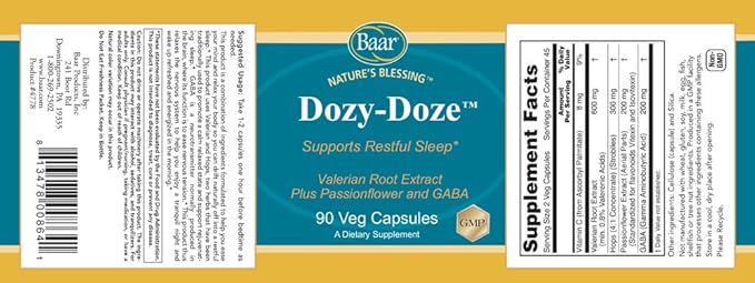 Baar Dozy-Doze 90 Vegetarian Capsules