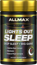 ALLMAX Light’S Out Sleep - 60 Capsules - Promotes Rest &amp Relaxation - with Vitamin B6 L-Theanine Chamomile &amp Melatonin - 30 Servings