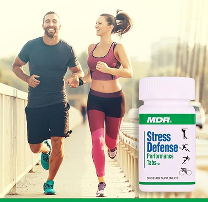 MDR Stress Defense – Adaptogenic Stress &amp Mood Support with B-Complex &amp Spirulina – 120 Tablets
