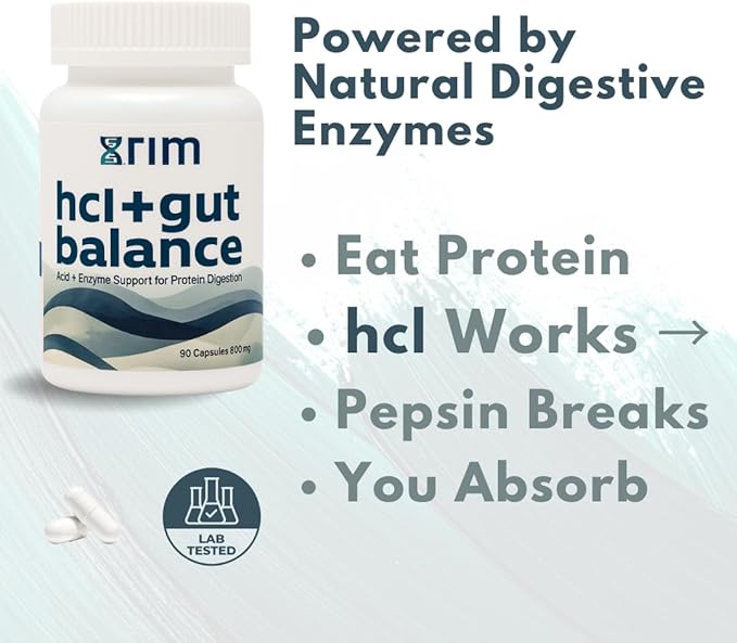 Betaine HCl + Pepsin Digestive Support - Advanced Stomach Acid for Protein Breakdown &amp Nutrient Absorption - 90 Capsules - Enzyme Supplement