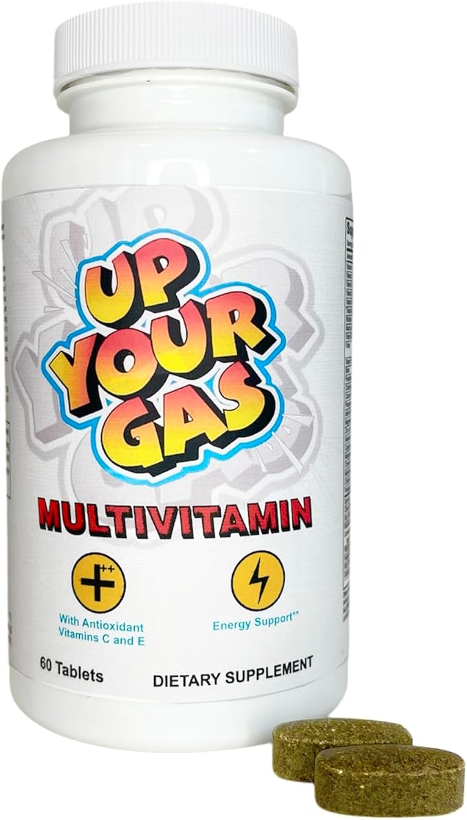 Up Your Gas MULTIVITAMIN - 60 Tablets. Comprehensive Whole Foods Based Nutritional Support for Well-Being Energy Immunity and More.