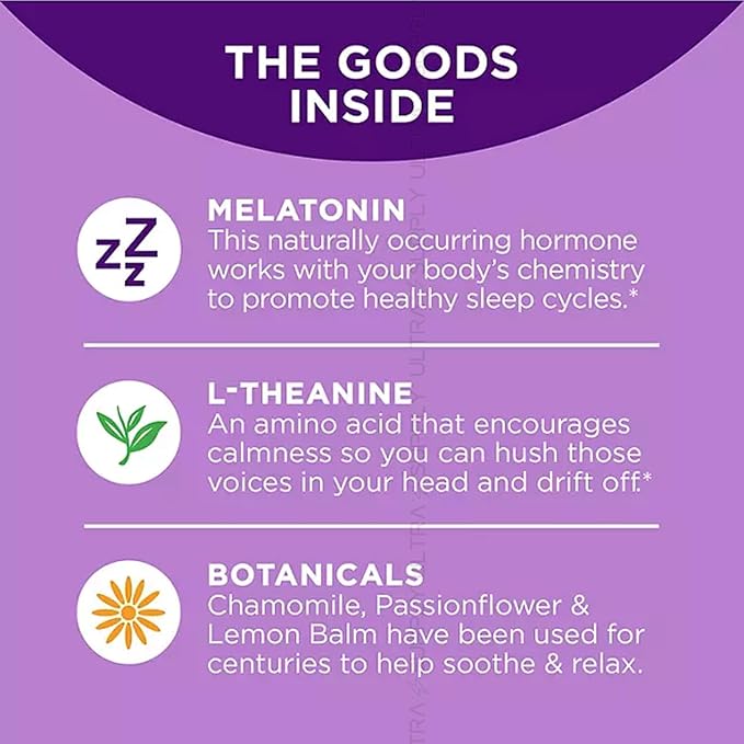 Melatonin Sleep Gummies with L-Theanine &amp Chamomile – Blk Berry Flavor Non-Habit Forming Gluten Free 110 Count