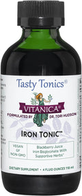 Vitanica Iron Tonic Liquid Iron Supplement Red Blood Cell Support Vegan 4 Ounce