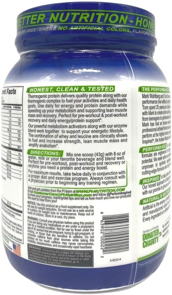 Performance Inspired Diet &amp Energy Whey Protein – 25G Clean Protein – L-Carnitine &amp Leucine – Digestive Enzymes – Green Tea Extract – Gluten-Free – 1g Sugar – Vanilla Latte – 2.4 lb