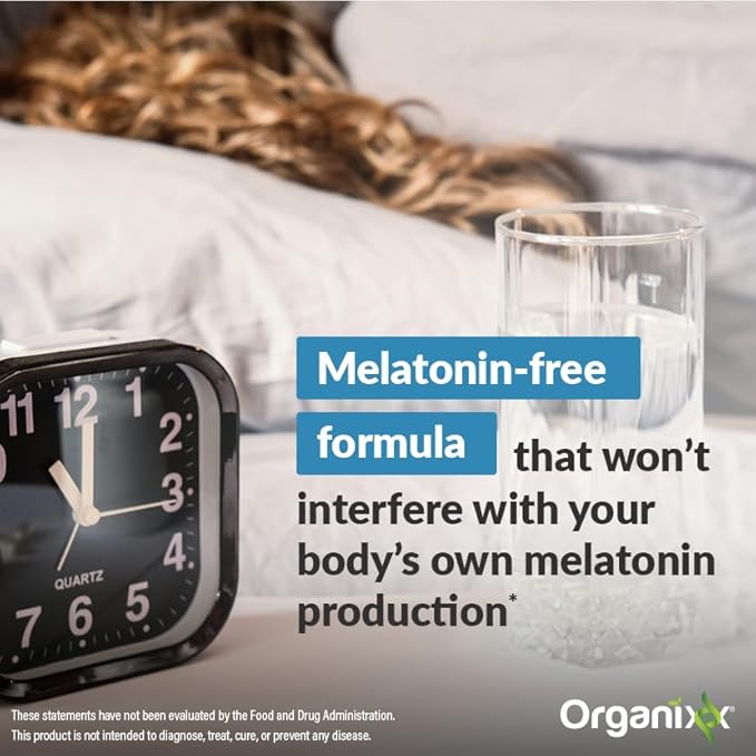 Organixx Clean Sleep 3D Melatonin Free Sleep Supplement with L Theanine GABA and Peptides to Promote Relaxation and Sleep Support Vegan Formula Dairy Soy &amp Gluten Free Non GMO 30 Capsules