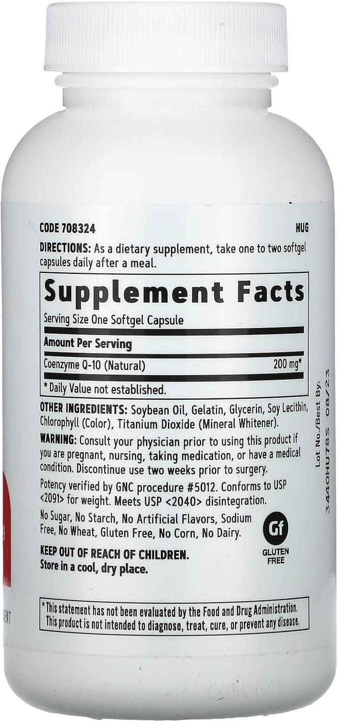 GNC CoQ10 200mg Supplement Supports Heart Health 60 Servings
