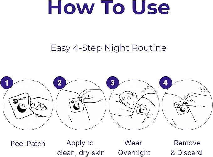 Sleep Transdermal Patches – Rest &amp Recharge Nighttime Wellness – Relaxation &amp Bedtime Routine Support (30 Count)