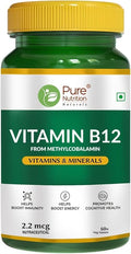 Vitamin B12 (2.2mcg) Tablets | Active Form of Methylcobalamin B-12 Supplement for Men &amp Women | Helps Boost Immunity &amp Energy | Promotes Brain &amp Nerve Health - 60 Veg Tabs