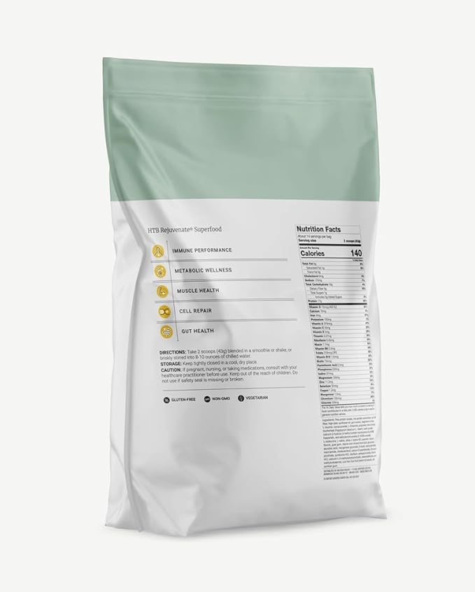 BIG BOLD HEALTH HTB Rejuvenate Superfood Plant-Based Protein Powder | Himalayan Tartary Buckwheat with Polyphenols &amp 17g Protein | Gut &amp Immune Support | Vanilla Flavor