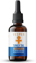 Vesper Turkey Tail Mushroom Liquid Extract - Double Extraction with Wild Huckleberries for Gut Health Immune Boost Prebiotic Benefits USA-Grown for Digestive &amp Immune Wellness – 2oz
