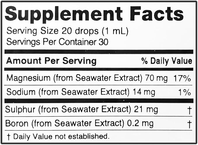 Oriel Liquid Magnesium Drops for Sleep Rapid Absorption Free Ion Magnesium Minerals and 78 Trace Elements Supports Natural and Deep Sleep Relaxation and Calm 30 ml 30-Day Supply