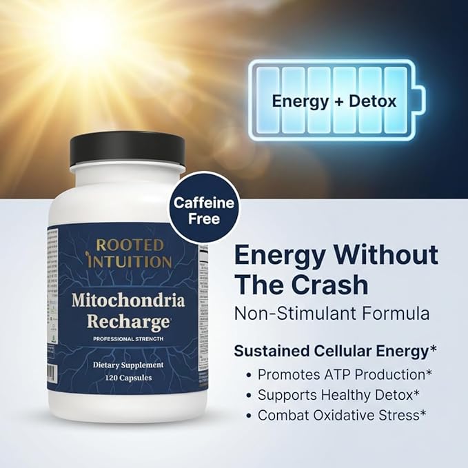Rooted Miltivitamin with Brain Supplements for Memory and Focus | Energy Vitamins for Men and Women | Brain Health Support &amp Mental Clarity | Cognitive Booster | Mitochondria Recharge | 120 Capsul
