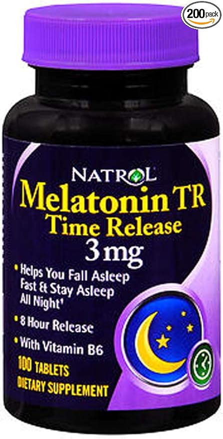 Natrol Melatonin 3 mg Sleep Time Release Dietary Supplement Tablets 100 ea (Pack of 2)