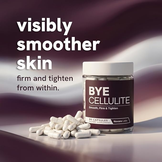 Bye Cellulite Remover for Legs &amp Body - Anti Cellulite Capsules with Hydrolyzed Collagen - Skin Smoothing Cellulite Treatment Supplement - Support Smooth Skin &amp Reduce Cellulite - 90 Count