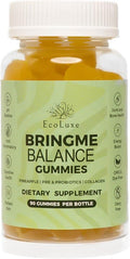 BRINGME Balance Pre &amp Probiotic Gummies – Pineapple Collagen Pre &amp Prebiotics for pH Balance Gut &amp Skin Health Digestive Wellness and Natural Odor Control – Low Sugar 90 Count