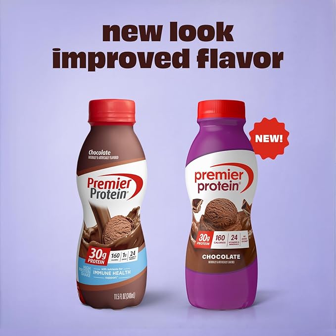 Premier Protein Shake Chocolate 30g Protein No Added Sugar 24 Vitamins &amp Minerals to Support Immune Health 11.5 fl oz 12 Pack