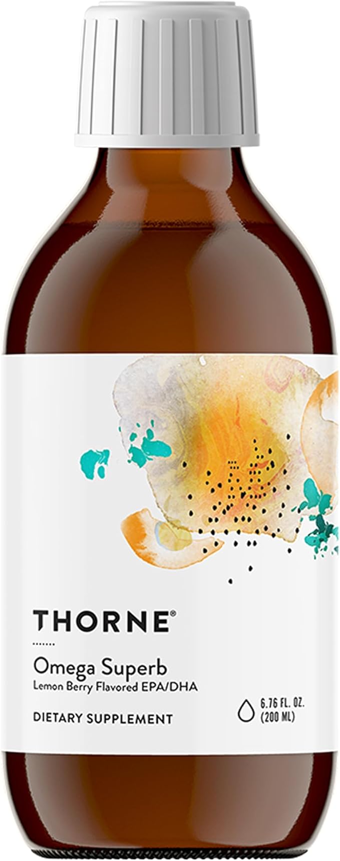 THORNE - Omega Superb - Fish Oil Liquid Supplement with EPA &amp DHA - Supports Brain Skin Joint &amp Heart Health* - Lemon Berry - Third-Party Certified - Gluten Dairy &amp Soy-Free - 40 Servin