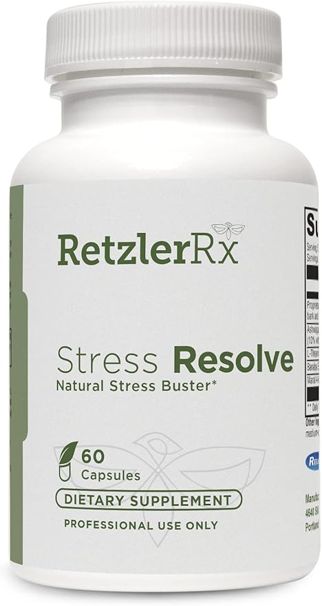 HormoneSynergy Stress Resolve by Dr. RetzlerRx™ - Natural Stress Buster for Calm Relaxation &amp Mood Support - Magnolia Officinalis Ashwagandha L-Theanine Banaba &amp Maral Extract