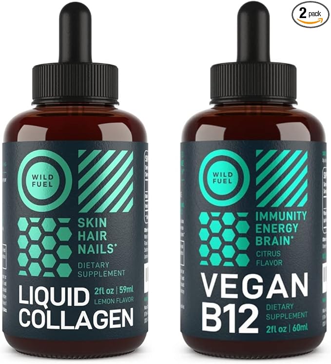 WILD FUEL Liquid Collagen and B12 High-Potency Wellness Bundle