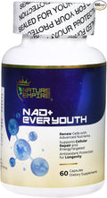 Nature Empire NAD+ Ever Youth – Cellular Renewal Supplement with L-ErgothioneineNicotinamide Riboside (NR) &amp NAD+ Antioxidant Support for Energy &amp Aging Health 60 Vegan Capsules