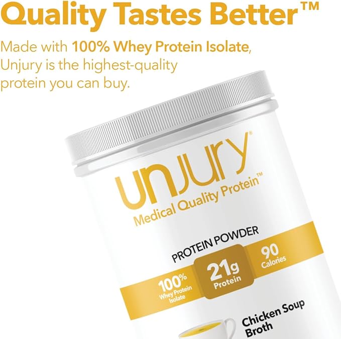 Unjury Whey Protein Powder | Chicken Soup Flavored High Protein Soup | 21g 100% Whey Isolate Protein Powder | Low Carb and Sugar Free | Gluten Free | Certified Kosher | 15 Servings