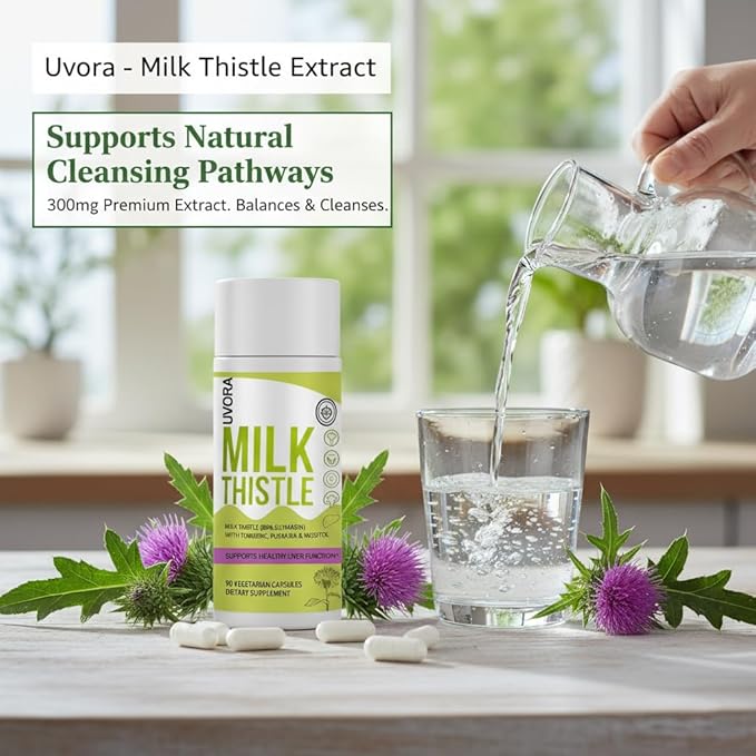 Uvora - Milk Thistle ExtractUvora Premium Herbal Supplement with Milk Thistle Extract &amp Antioxidants – Supports Natural ification &amp Healthy Digestion – 300mg 90 Capsules
