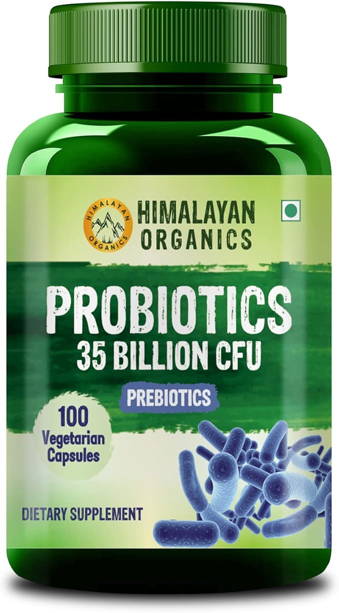 Himalayan Organics Probiotics 35 Billion CFU Supplement | Better Nutrient Absorption | Healthy Digestion Stronger Immunity &amp Overall Wellness - 100 Veg Capsules