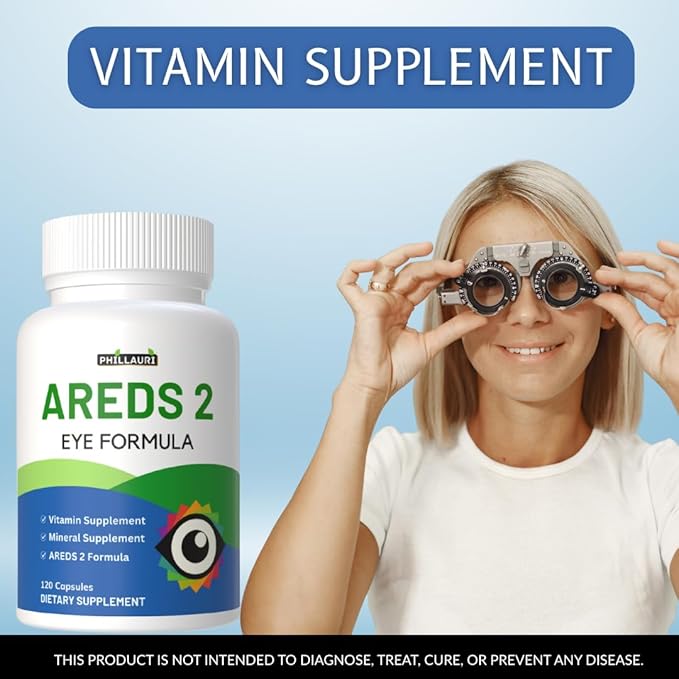 Areds 2 | Eye Care Supplement | Advanced Eye Vitamin Supplement | Eye Capsules for Men &amp Women 240 Capsules (Pack 2)