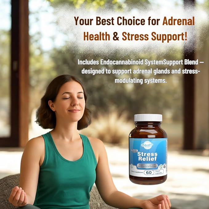 Stress Relief – 60 Vegan Capsules | Natural Stress Support with Ashwagandha B Vitamins &amp Magnesium