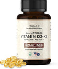 Inhale Vitamin D3 + K2 with Coconut Oil – 5000 IU D3 &amp 100 mcg MK7 K2 for Bone Heart &amp Immune Support – Non-GMO · Soy Free · Gluten Free – 120 Softgels