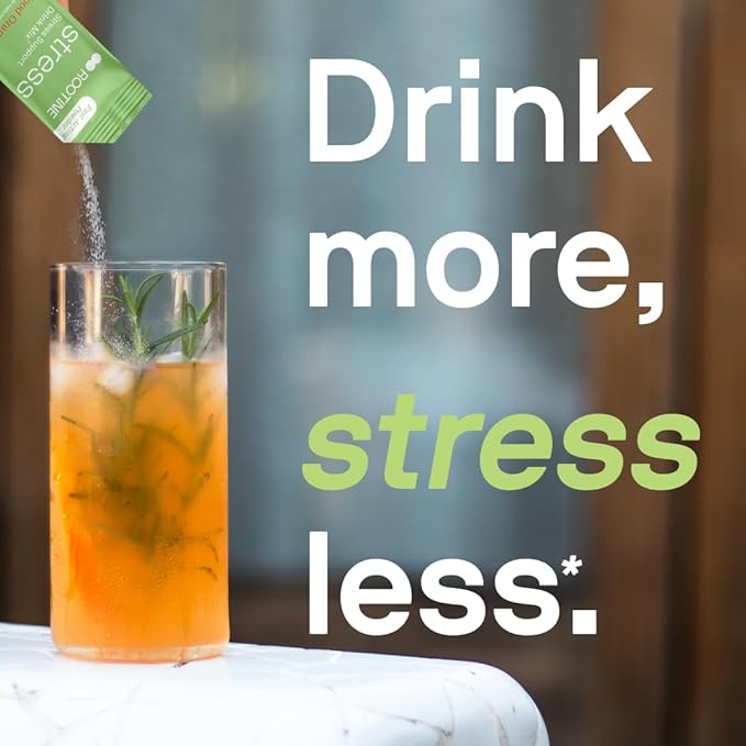 Stress Support Calm Drink Mix Supplement to Help Energy Mood &amp Balance Cortisol Levels Relaxation Natural Adaptogenic Herbal Calm Powder Mix 24 Pack