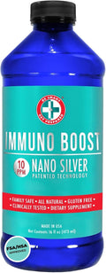 Be Smart Get Prepared Nano Silver Immuno Boost - 16 oz - Daily Immune Supplement for Family - Gluten Free Vegetarian - Made in USA