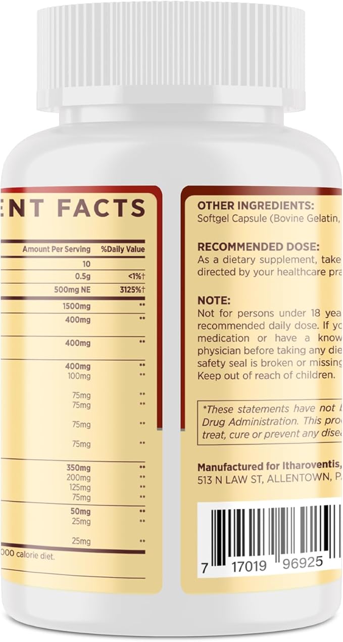 Cholesterol Supplements with Plant Sterols Niacin Red Yeast Rice Bergamot Omega-3 &amp Garlic - Advenced Absorption Formula - 180 Softgels