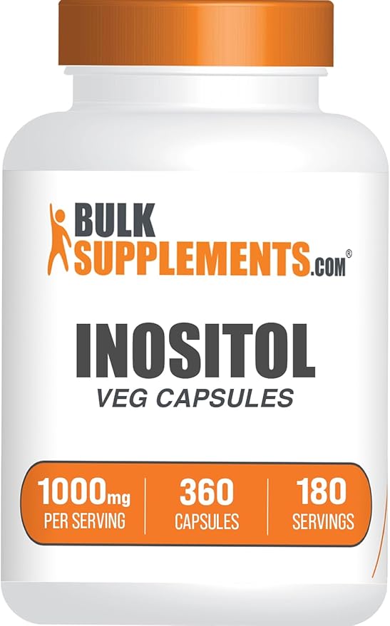 BulkSupplements.com Inositol Capsules - Inositol Supplement Vitamin B8 for Overall Wellness - Gluten Free 2 Capsules per Serving (1000mg) 360 Count (Pack of 1)